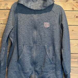 Adidas Texas A&M Aggies Wmns Gray Full Zip Hoodie Climawarm Jacket Size XL